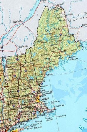 Map of New England 