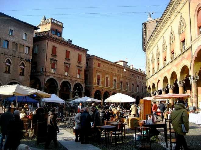 Flea market in Bologna Italy